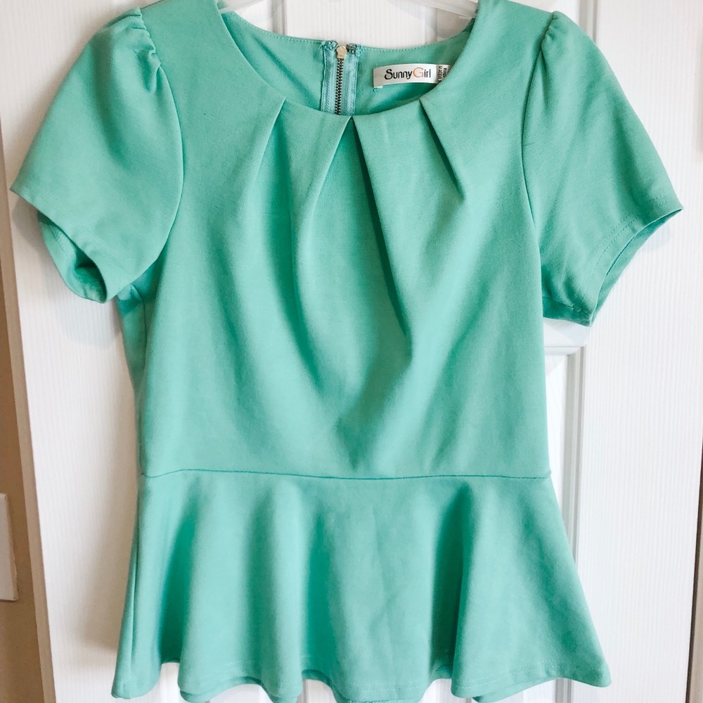 Sunny Girl Turquoise Blouse